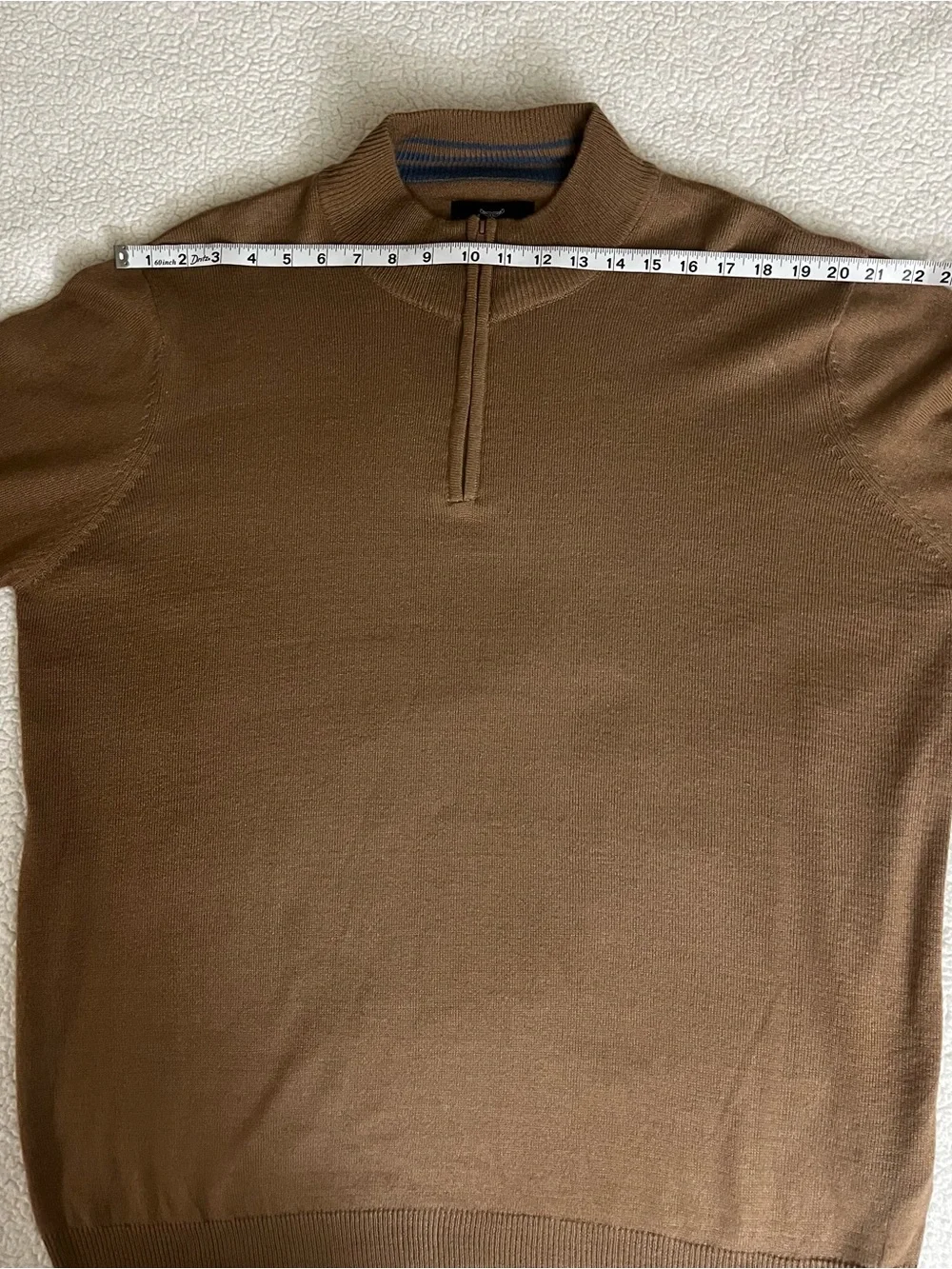Men's Zip-Neck Sweater in Taupe
